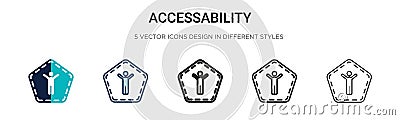 Accessability icon in filled, thin line, outline and stroke style. Vector illustration of two colored and black accessability Vector Illustration