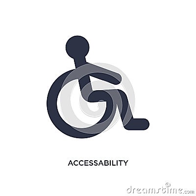 accessability icon on white background. Simple element illustration from interface concept Vector Illustration