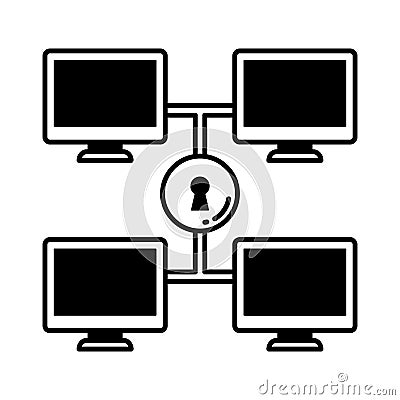 Accessed network half glyph vector icon which can easily modify or edit Vector Illustration