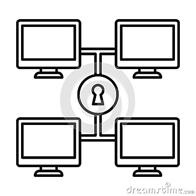 Accessed network Outline vector icon which can easily modify or edit Vector Illustration