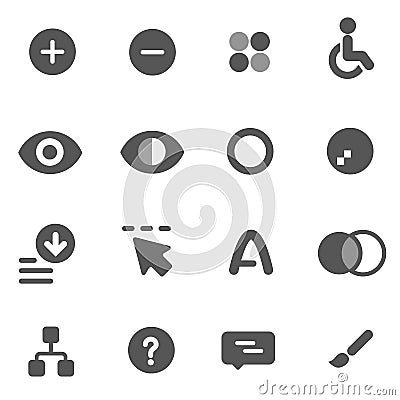 Accessibility icons and color correction Vector Illustration