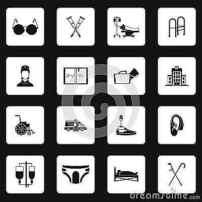 Accessibility icons set, simple style Vector Illustration