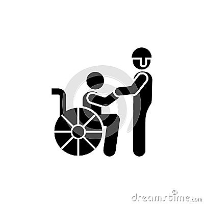 Accessibility, man, military, soldier, veteran pictogram icon Stock Photo
