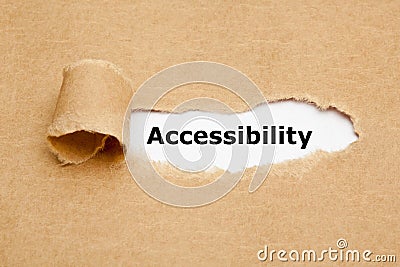 Accessibility Ripped Brown Paper Concept Stock Photo