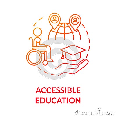 Accessible education concept icon Vector Illustration