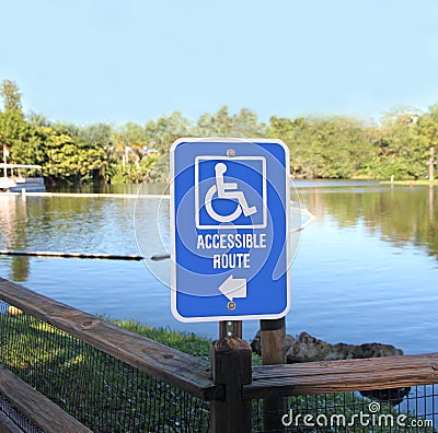 Accessible Route Sign Stock Photo