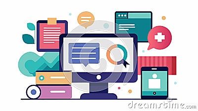 Accessible technology with the option for larger font sizes color contrast and texttospeech software to ensure Vector Illustration