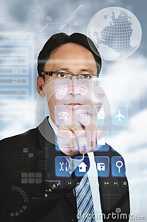 Accessing Global Information Stock Photo