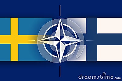 Accession of Sweden and Finland to NATO, concept of NATO enlargement Editorial Stock Photo