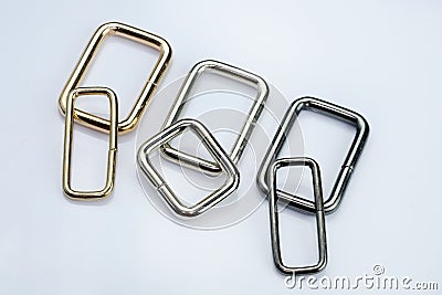 Accessories for the manufacture of bags, backpacks and for fixing the belt Stock Photo