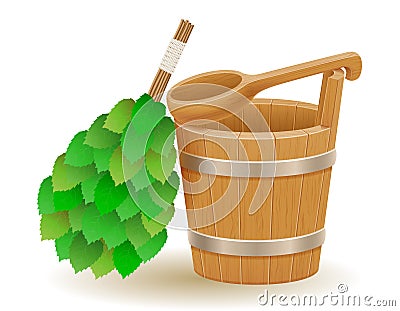 Accessories for steam bath or sauna vector illustration Vector Illustration