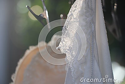 Accessories underwear white lace beautiful pattern Stock Photo
