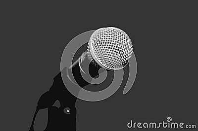 Dynamic microphone for singing. Stock Photo