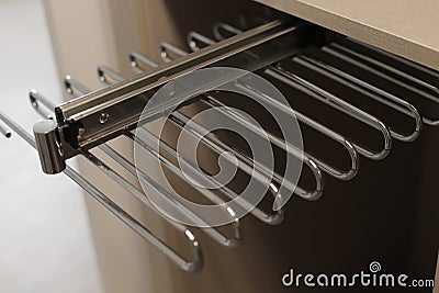 Accessory for trouser hanger cabinet Stock Photo