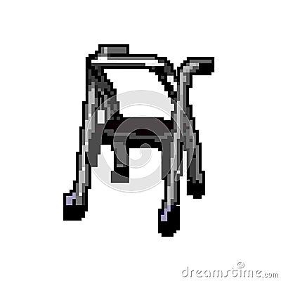 accident crutch medical game pixel art vector illustration Vector Illustration