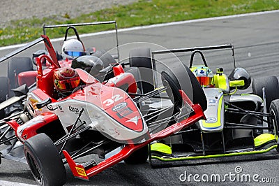 Accident of F2 cars on Monza Track - Ferrari Challenge April 2015 Editorial Stock Photo