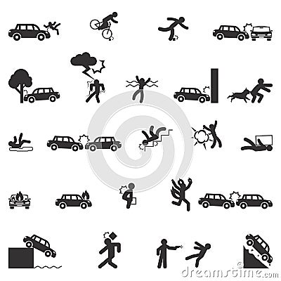 Accident icons vector Vector Illustration