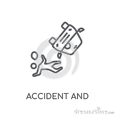 accident and injuries linear icon. Modern outline accident and i Vector Illustration