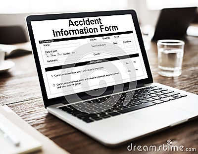 Accident Injury Report Form Information Concept Stock Photo