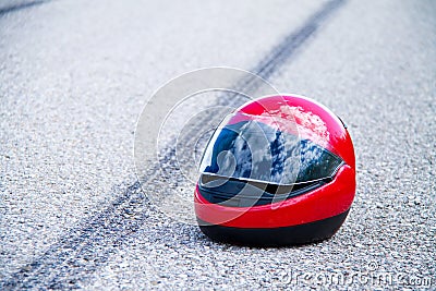 Accident with motorcycle. traffic accident with Stock Photo