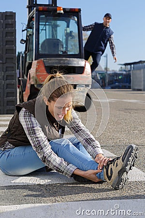 Accident at work site Stock Photo