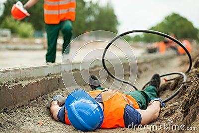Accident at work Stock Photo