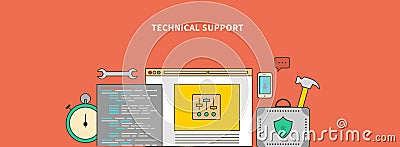 Accompanying of the Product. Technical Support Vector Illustration