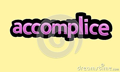 ACCOMPLICE writing vector design on a yellow background Stock Photo