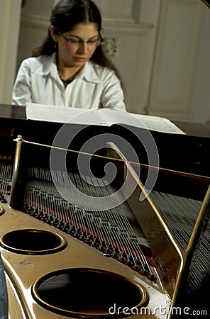 Accomplished Pianist at the Piano Stock Photo