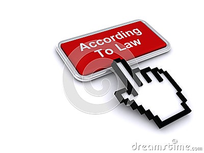 According to law button on white Stock Photo