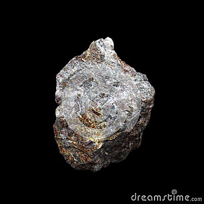 Crude astrophyllite stone on black background Stock Photo