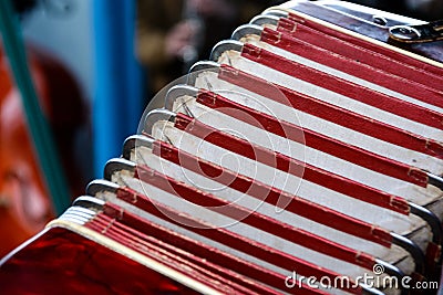 Accordion bellows opening Stock Photo