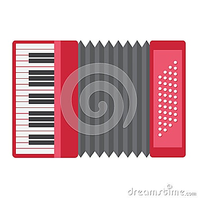 Accordion flat icon, music and instrument Vector Illustration