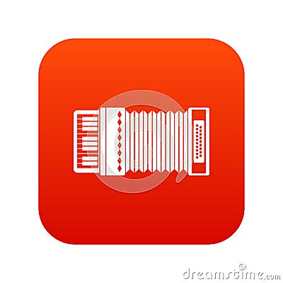 Accordion icon digital red Vector Illustration