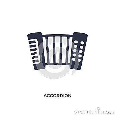accordion icon on white background. Simple element illustration from music concept Vector Illustration