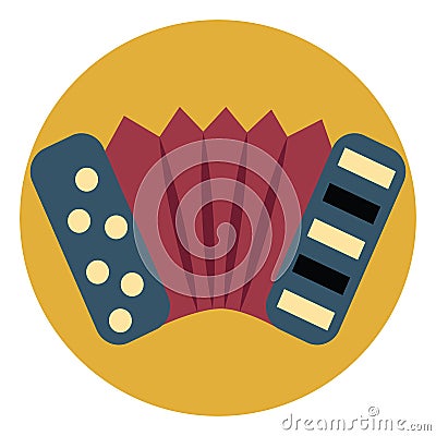 Accordion instrument, icon Vector Illustration