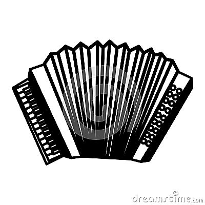 Accordion instrument musical icon Vector Illustration