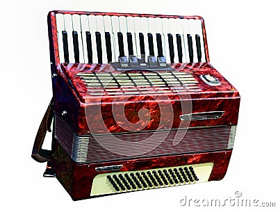 Accordion isolated on white background Stock Photo