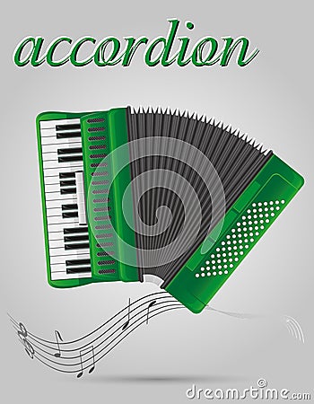 Accordion musical instruments stock vector illustration Vector Illustration