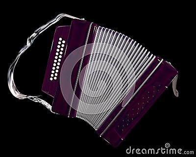 Accordion musical instrument for 3d illustration Stock Photo