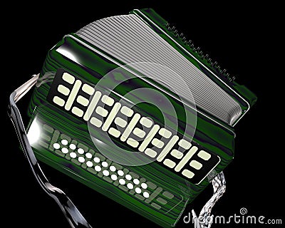 Accordion musical instrument for 3d illustration Stock Photo