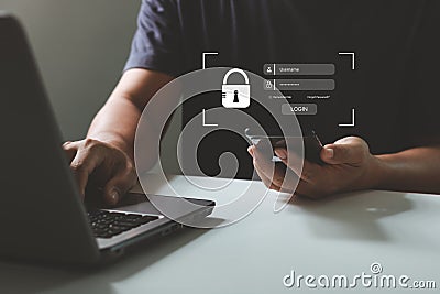 Account Access app to sign in securely or receive verification codes by email or text message. Stock Photo