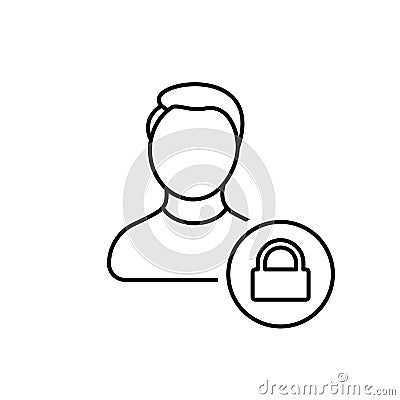 Account, avatar, lock, password, profile, security, user icon Vector Illustration