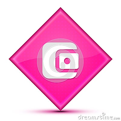 Account balance wallet icon isolated on special pink diamond button illustration Cartoon Illustration