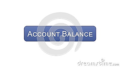 Account balance web interface button violet color, online banking service, app Stock Photo