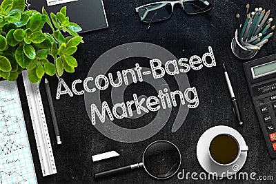 Account-Based Marketing on Black Chalkboard. 3D Rendering. Stock Photo