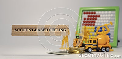 Account based selling written wooden surface Economy markets Stock Photo