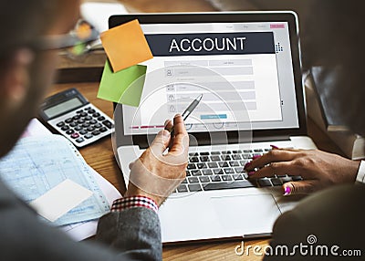 Account Membership Registration Follow Concept Stock Photo