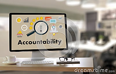 Accountability Savings Account Money Global Finance calculate t Stock Photo