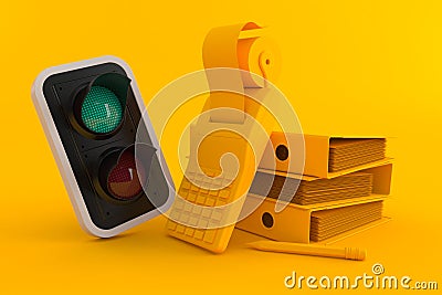 Accountancy background with green light Cartoon Illustration